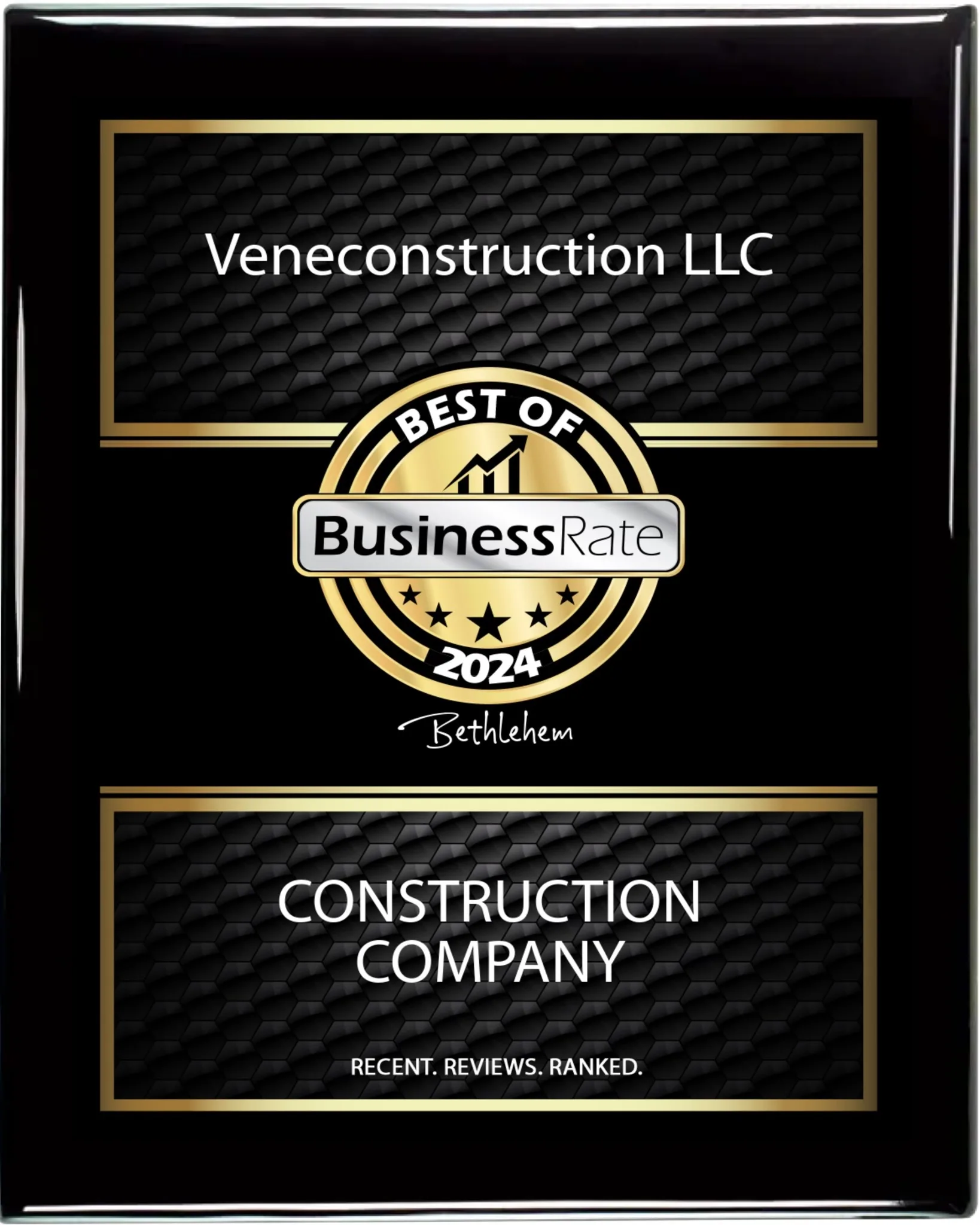 BusinessRate Best of 2024 construction company award for Vene Construction in Lehigh County