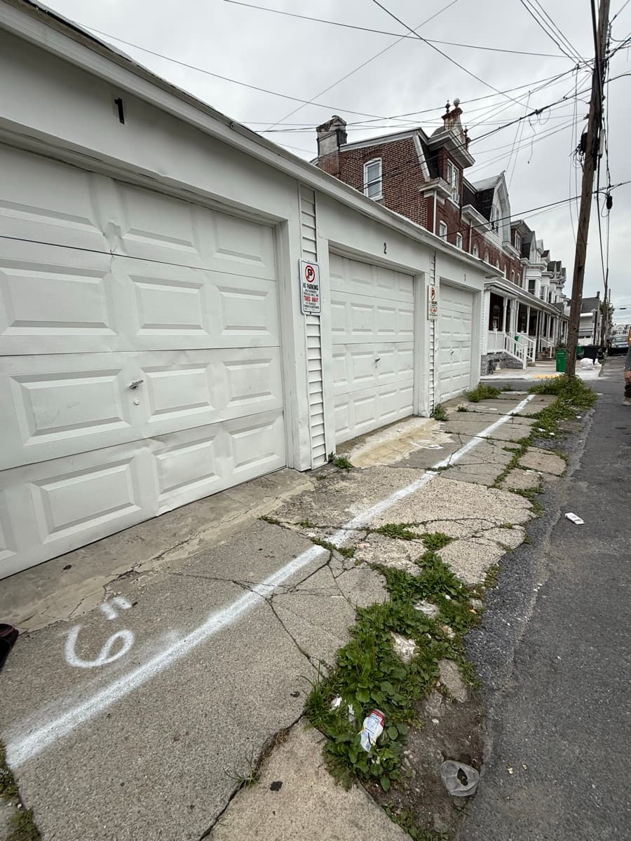 Side-yard access path before new exterior work