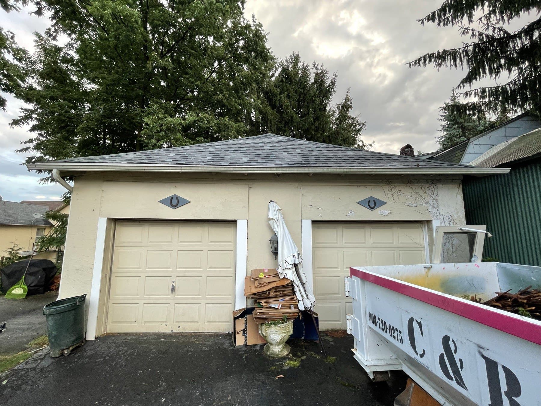 Before photo of detached garage exterior before painting in Bethlehem PA