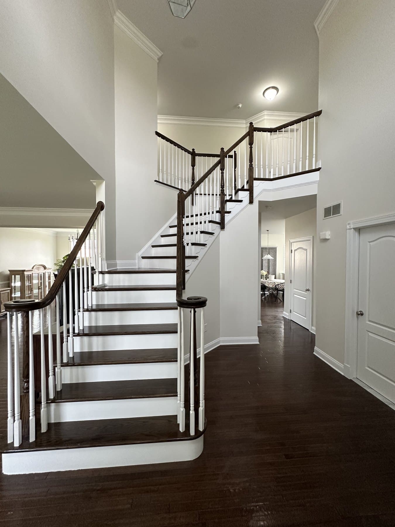 Open staircase after interior painting and trim work in Macungie PA