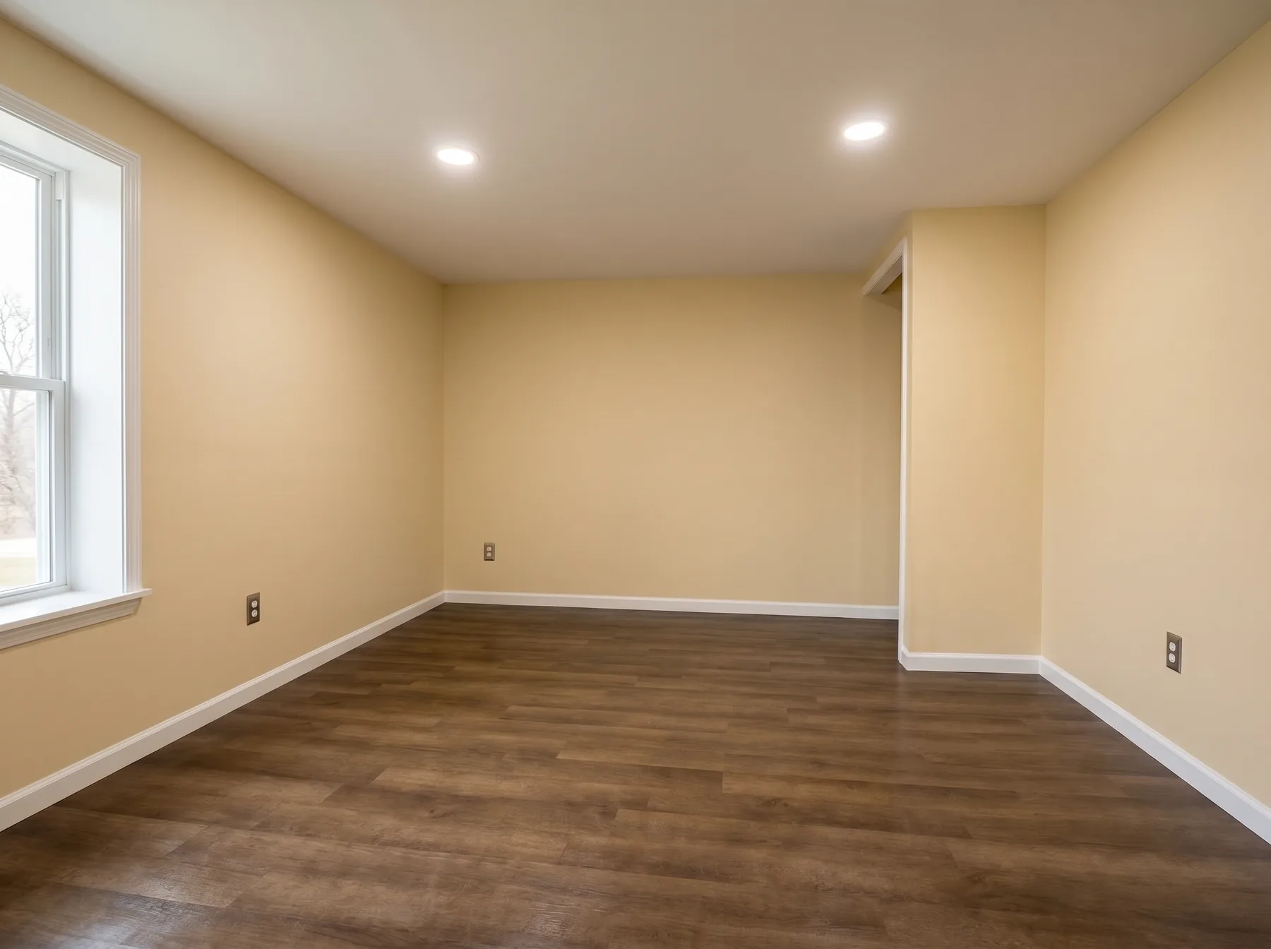 Finished second-floor room with paint and wood-look flooring in Slatington PA