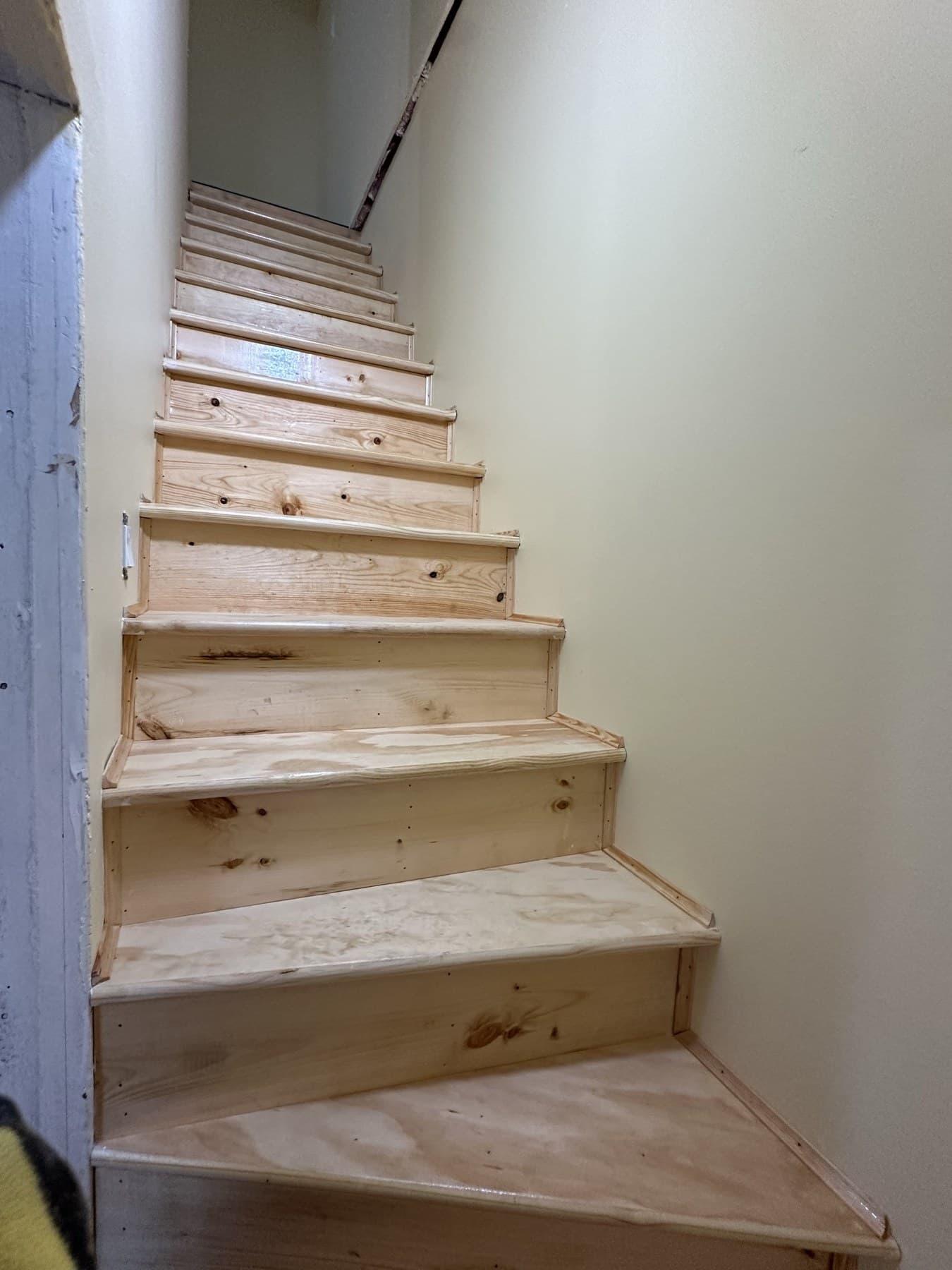 Stair area during finish work in a Slatington interior renovation