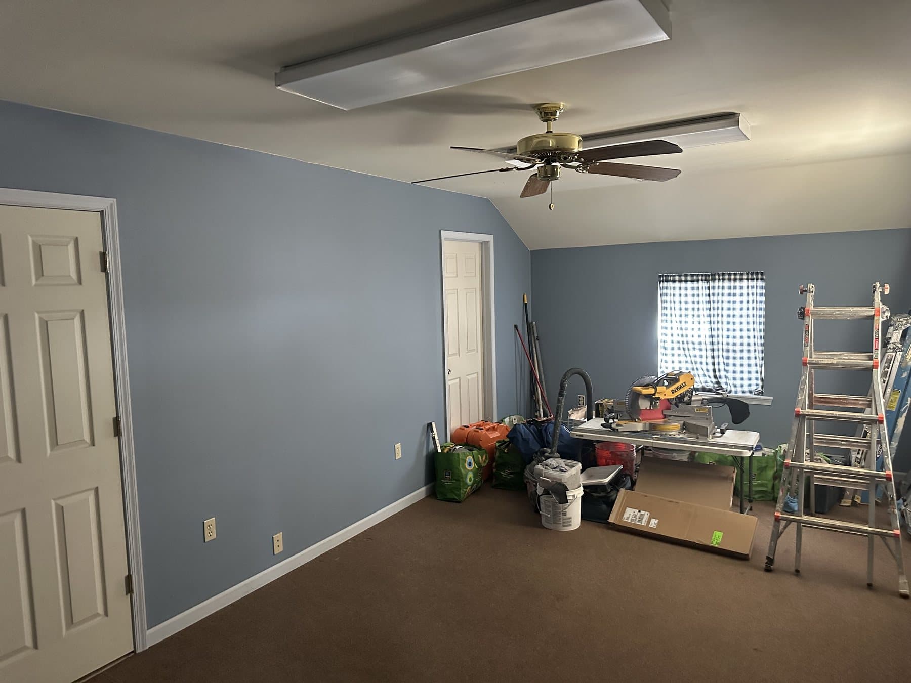 Room during interior painting and finish prep in Southside Allentown