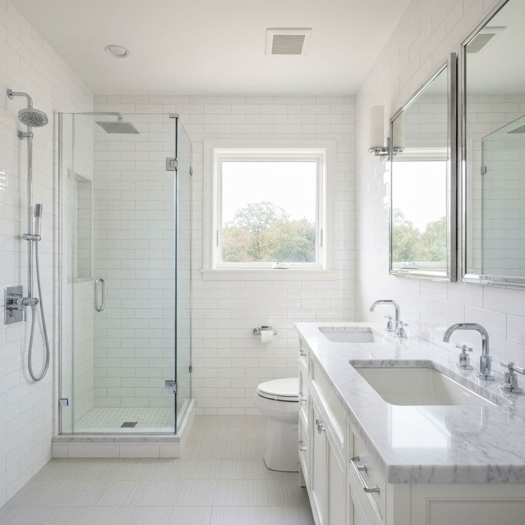 Tile shower bathroom remodel in Allentown, PA — Vene Construction