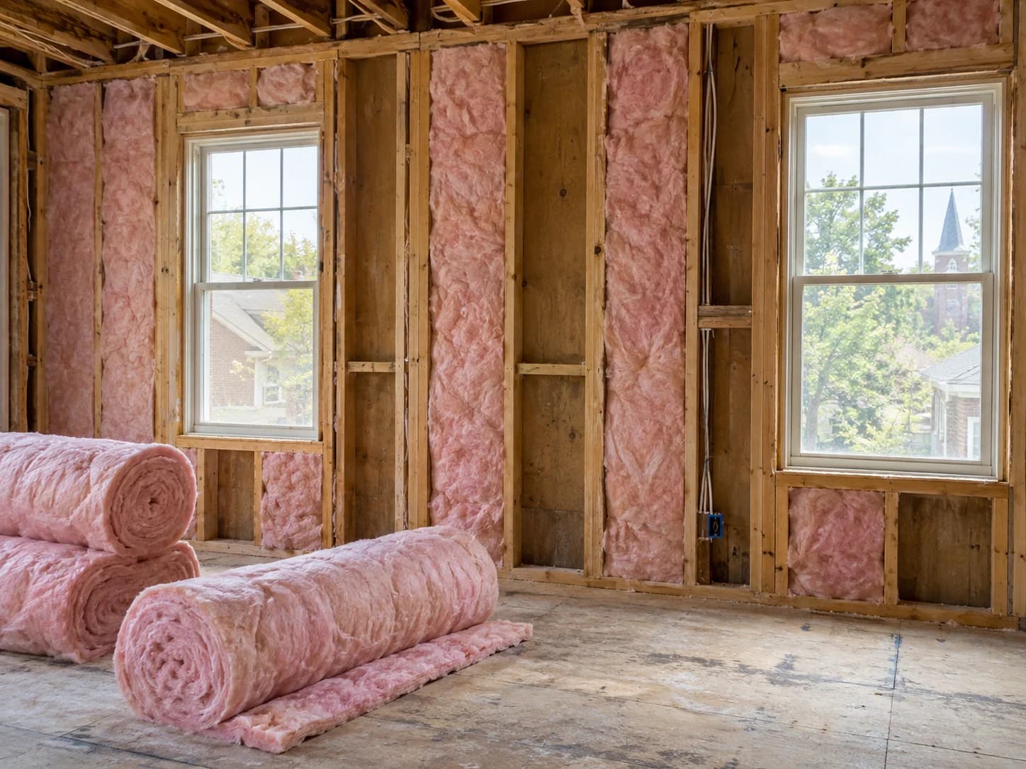 Insulation installation in progress in Allentown, PA by Vene Construction