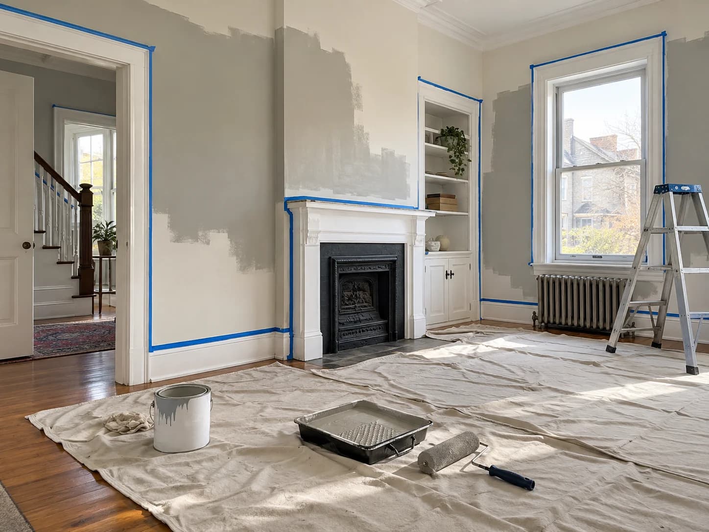 Interior painting in progress in Allentown, PA by Vene Construction