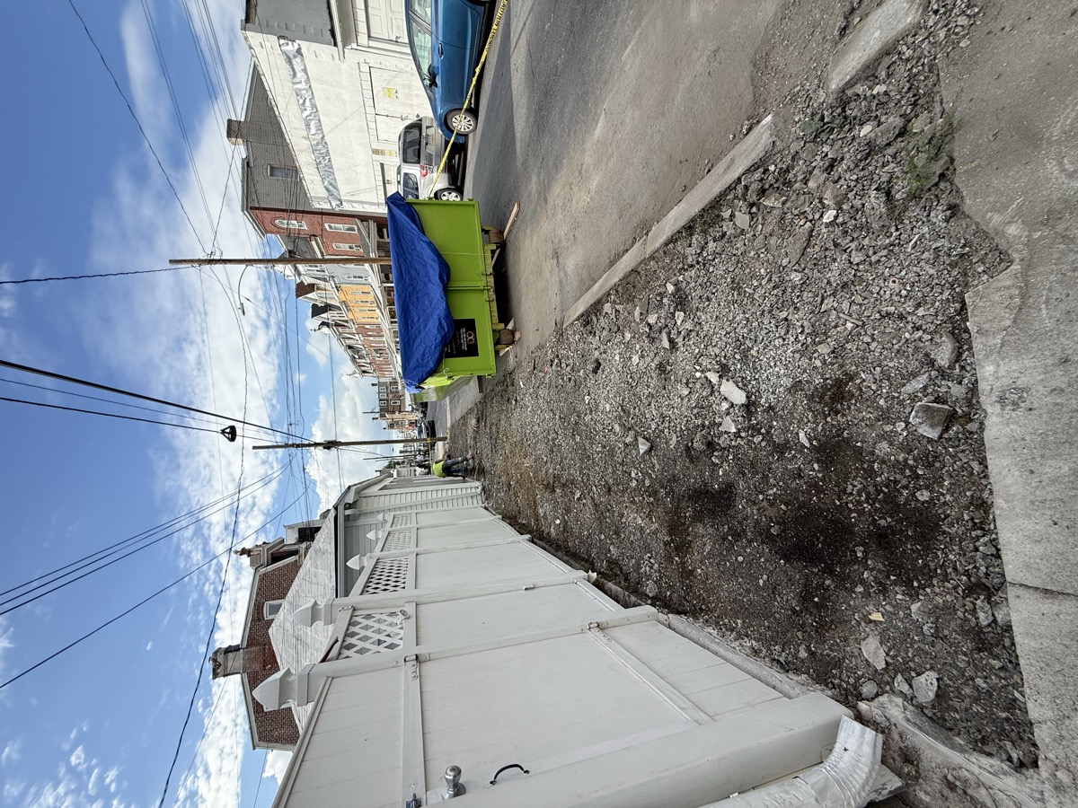 Side-yard excavation and layout work