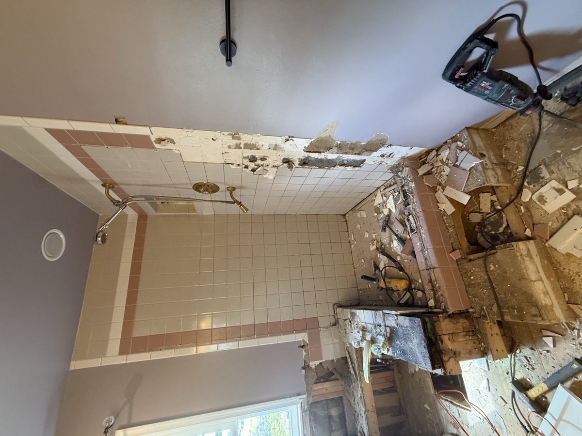 Bathroom vanity and wall finish detail