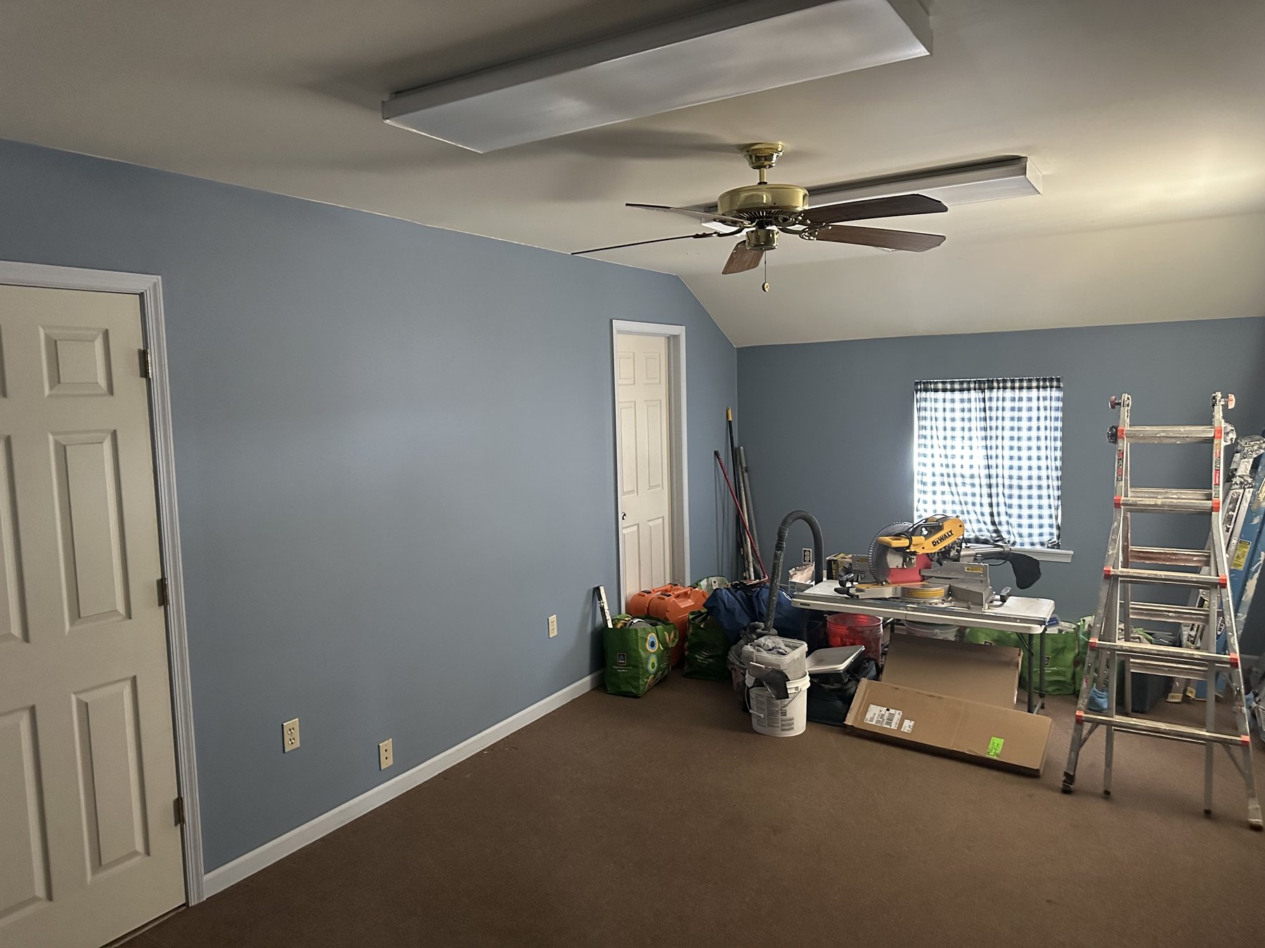 Room during interior painting and finish prep in Southside Allentown