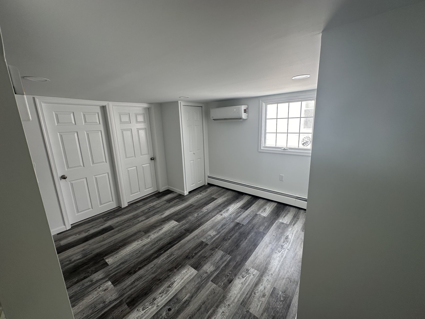 Finished bedroom with mini-split and LVP flooring in Westgate Hills Bethlehem