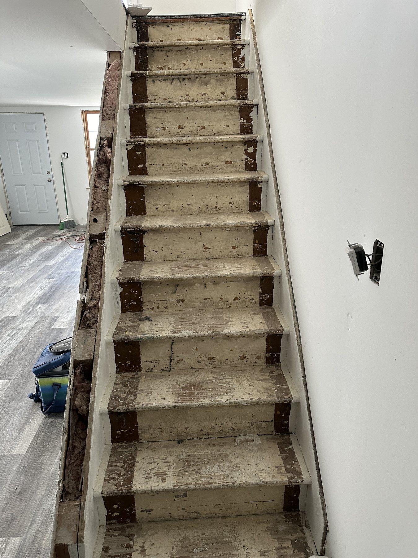 Stair area during interior renovation work in Westgate Hills Bethlehem